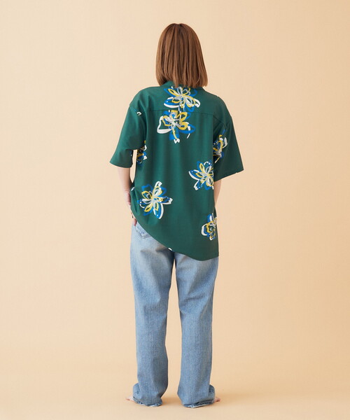 B.C STOCK（ベーセーストック）の「FLOWER ART オープンカラーシャツ（シャツ/ブラウス・メンズ・グリーン/ホワイト/ブラック・MEDIUM/LARGE）」の18枚目の写真