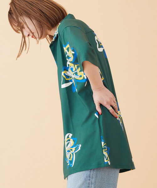 B.C STOCK（ベーセーストック）の「FLOWER ART オープンカラーシャツ（シャツ/ブラウス・メンズ・グリーン/ホワイト/ブラック・MEDIUM/LARGE）」の22枚目の写真