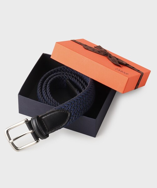 TAKEO KIKUCHI（タケオキクチ）の「【GIFT】ヘリンボンシャドーゴムメッシュベルト（ベルト・メンズ・ブラック系4/ネイビー系4/グリーン系その他5・00）」の4枚目の写真