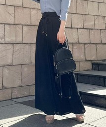 レザーベルトエアリーワイドパンツ