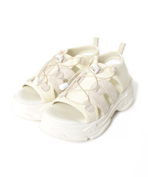 w closet（ダブルクローゼット）の「厚底スポーツサンダル（サンダル・レディース・ブラック/オフホワイト・M/L）」の14枚目の写真