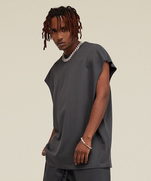 セール】ビッグシルエットカットオフノースリーブ（Tシャツ/カットソー