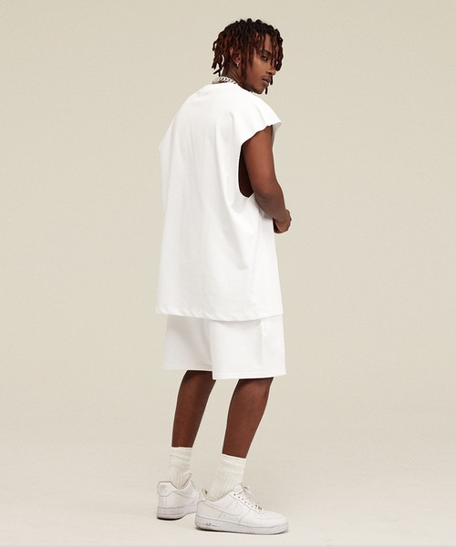 CORPUS TOKYO（コーパス トーキョー）の「ビッグシルエットカットオフノースリーブ（Tシャツ/カットソー・メンズ・カーキ/ブラック/グレー/チャコールグレー/オートミール/サンドベージュ/ホワイト/ブラウン・1/2/3）」の22枚目の写真