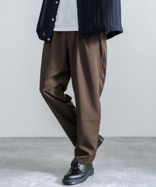 Rocky Monroe(ロッキーモンロー)の「ワイドシルエット タック テーパードスラックスパンツ(スラックス・メンズ・ブルーグレー/ブラック/ライトカーキ/ブラウン/グレイッシュベージュ/ネイビー/チャコール/オフホワイト/グレー・L/XL/M)」の7枚目の写真