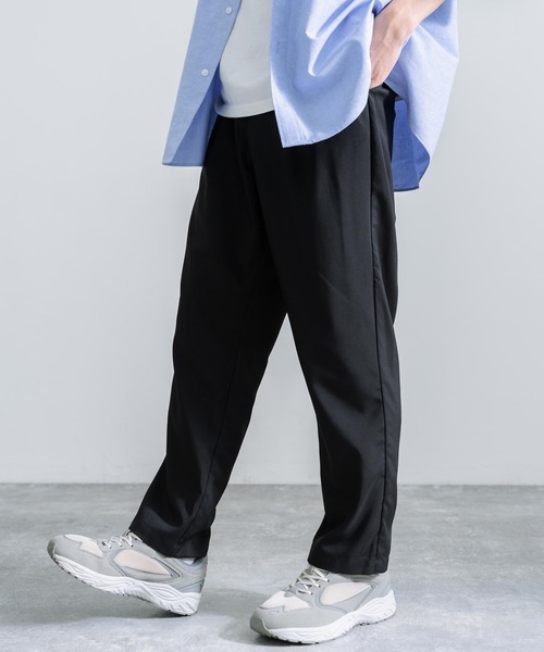 Rocky Monroe(ロッキーモンロー)の「ワイドシルエット タック テーパードスラックスパンツ(スラックス・メンズ・ブルーグレー/ブラック/ライトカーキ/ブラウン/グレイッシュベージュ/ネイビー/チャコール/オフホワイト/グレー・L/XL/M)」の15枚目の写真