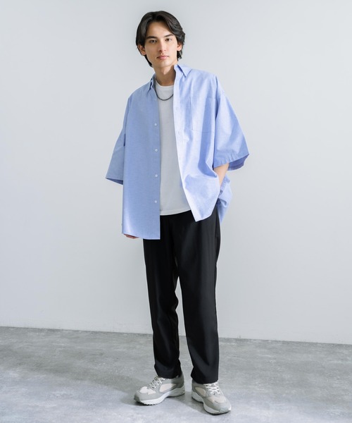 Rocky Monroe(ロッキーモンロー)の「ワイドシルエット タック テーパードスラックスパンツ(スラックス・メンズ・ブルーグレー/ブラック/ライトカーキ/ブラウン/グレイッシュベージュ/ネイビー/チャコール/オフホワイト/グレー・L/XL/M)」の17枚目の写真