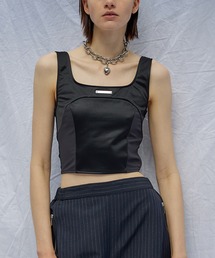 PRANK PROJECT | サテンコンビクロップドトップ / Satin Combi Cropped Top(Tシャツ/カットソー)