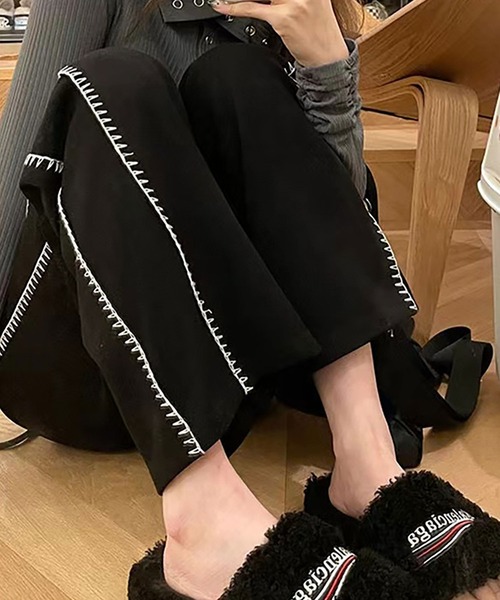 NinaetLina（ニナエリナ）の「サイドステッチジャージストレートパンツ（その他パンツ・レディース・ブラック・XL/L/M）」の3枚目の写真