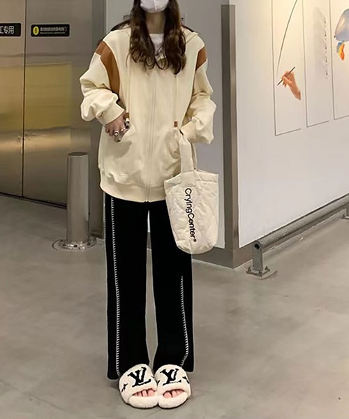 NinaetLina（ニナエリナ）の「サイドステッチジャージストレートパンツ（その他パンツ・レディース・ブラック・XL/L/M）」の7枚目の写真