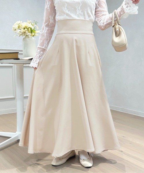 apres jour（アプレジュール）の「ハイウエストフレアスカート【ZOZOTOWN限定アイテム】（スカート・レディース・ピンク/ブラック/アイボリー・フリー/X-LARGE）」の6枚目の写真