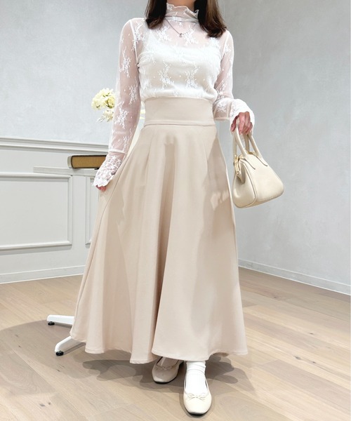 apres jour（アプレジュール）の「ハイウエストフレアスカート【ZOZOTOWN限定アイテム】（スカート・レディース・ピンク/ブラック/アイボリー・フリー/X-LARGE）」の12枚目の写真