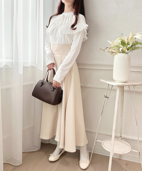 apres jour（アプレジュール）の「ハイウエストフレアスカート【ZOZOTOWN限定アイテム】（スカート・レディース・ピンク/ブラック/アイボリー・フリー/X-LARGE）」の14枚目の写真