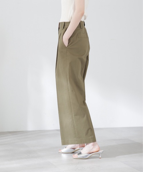 N.（N. Natural Beauty Basic）（エヌエヌナチュラルビューティーベーシック）の「【S Size Line】◆コットンストレッチタックワイドパンツ（スラックス・レディース・グレー/カーキ・SMALL/MEDIUM）」の19枚目の写真