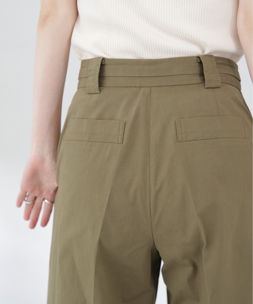 N.（N. Natural Beauty Basic）（エヌエヌナチュラルビューティーベーシック）の「【S Size Line】◆コットンストレッチタックワイドパンツ（スラックス・レディース・グレー/カーキ・SMALL/MEDIUM）」の21枚目の写真