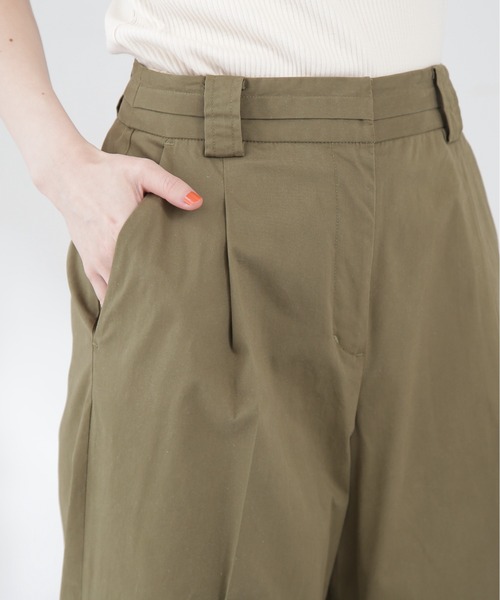 N.（N. Natural Beauty Basic）（エヌエヌナチュラルビューティーベーシック）の「【S Size Line】◆コットンストレッチタックワイドパンツ（スラックス・レディース・グレー/カーキ・SMALL/MEDIUM）」の22枚目の写真