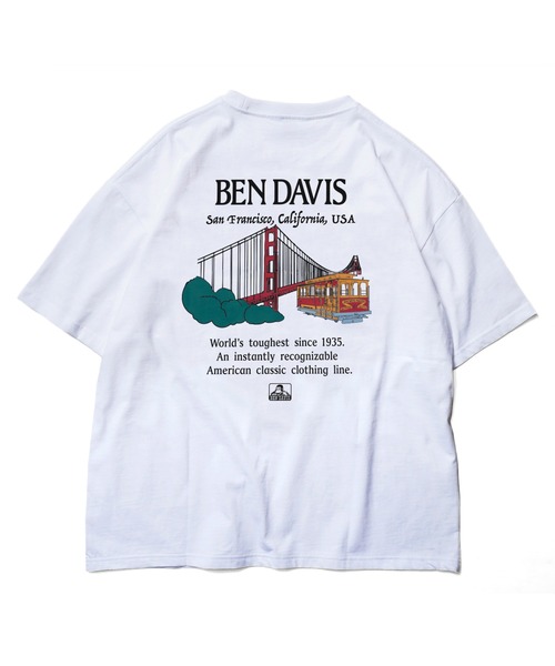 BEN DAVIS(ベンデイビス)の「《BEN DAVIS》 LADIES PRINT TEE/抗菌防臭(Tシャツ/カットソー・レディース・ホワイト/アッシュグレー・FREE)」の1枚目の写真