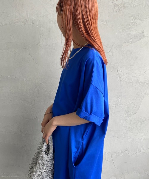 mizuiroind（ミズイロインド）の「[mizuiro ind/ミズイロインド] ロールスリーブ ワイドシルエットカットワンピース（ワンピース・レディース・ベージュ/ブルー/ブラック・F）」の9枚目の写真