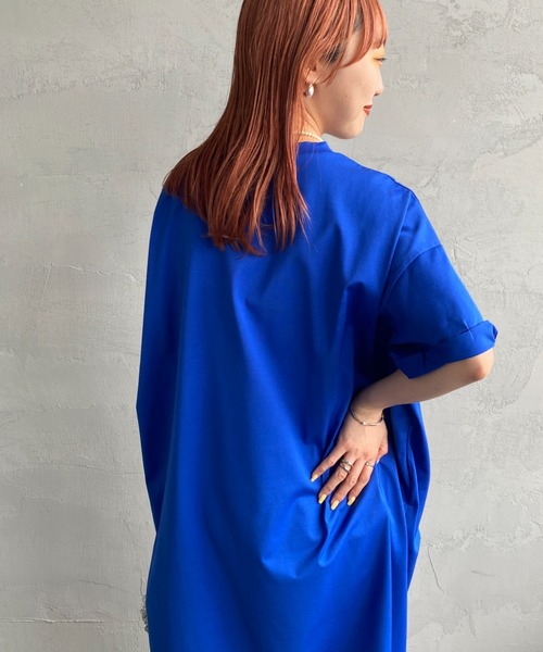 mizuiroind（ミズイロインド）の「[mizuiro ind/ミズイロインド] ロールスリーブ ワイドシルエットカットワンピース（ワンピース・レディース・ベージュ/ブルー/ブラック・F）」の15枚目の写真