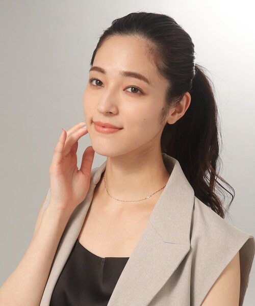 COCOSHNIK(ココシュニック)の「◆プラチナ フラワークロスチェーン ネックレス(ネックレス・レディース・ホワイト系その他7・40cm)」の8枚目の写真