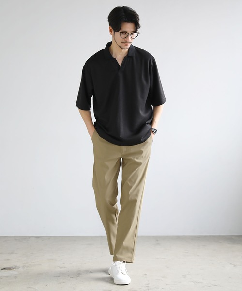 THE CASUAL（カジュアル）の「接触冷感強ストレッチイージーアンクルパンツ（その他パンツ・メンズ・ネイビー/チェック/オフホワイト/ブラック/ベージュ・M/L）」の13枚目の写真