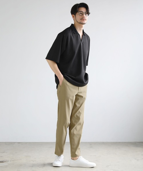 THE CASUAL（カジュアル）の「接触冷感強ストレッチイージーアンクルパンツ（その他パンツ・メンズ・ネイビー/チェック/オフホワイト/ブラック/ベージュ・M/L）」の14枚目の写真