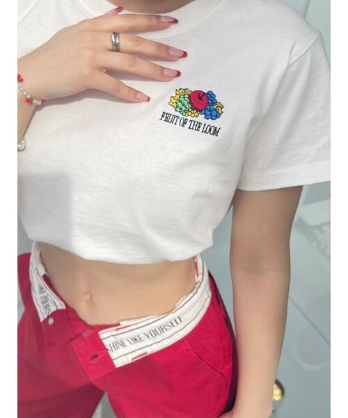 FRUIT OF THE LOOM（フルーツオブザルーム）の「【10周年記念】FRUIT OF THE LOOM コラボショートＴシャツ（Tシャツ/カットソー・レディース・ホワイト/ブラック・FREE）」の12枚目の写真