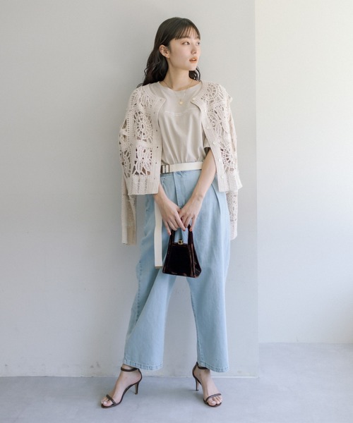 PUAL CE CIN（ピュアルセシン）の「オーガニックコットン2WAYプリントTシャツ（Tシャツ/カットソー・レディース・ベージュ/ホワイト/グレー・FREE）」の7枚目の写真