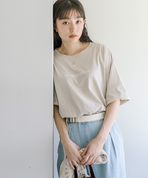 PUAL CE CIN（ピュアルセシン）の「オーガニックコットン2WAYプリントTシャツ（Tシャツ/カットソー・レディース・ベージュ/ホワイト/グレー・FREE）」の15枚目の写真