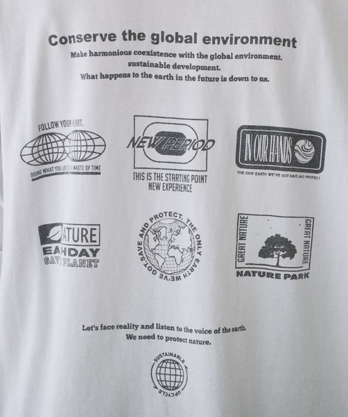 PUAL CE CIN（ピュアルセシン）の「オーガニックコットン2WAYプリントTシャツ（Tシャツ/カットソー・レディース・ベージュ/ホワイト/グレー・FREE）」の12枚目の写真