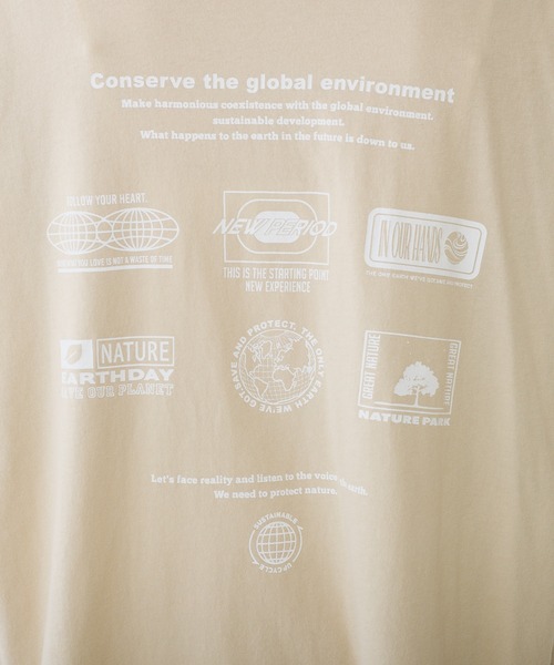 PUAL CE CIN（ピュアルセシン）の「オーガニックコットン2WAYプリントTシャツ（Tシャツ/カットソー・レディース・ベージュ/ホワイト/グレー・FREE）」の5枚目の写真