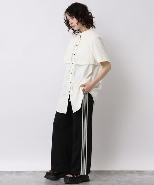 JEANASIS(ジーナシス)の「サッカーレイヤードシャツSS/907017(シャツ/ブラウス・レディース・オフホワイト/ブラック/オレンジ・FREE)」の13枚目の写真