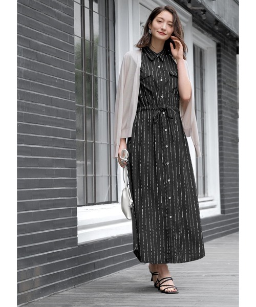 STYLE DELI（スタイルデリ）の「【LUXE】点ストライプ柄ノースリ