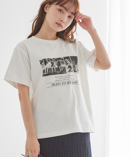AMERICAN HOLIC(アメリカンホリック)の「Play photo カットプルオーバー(Tシャツ/カットソー・レディース・C/A/B・M/L)」の2枚目の写真