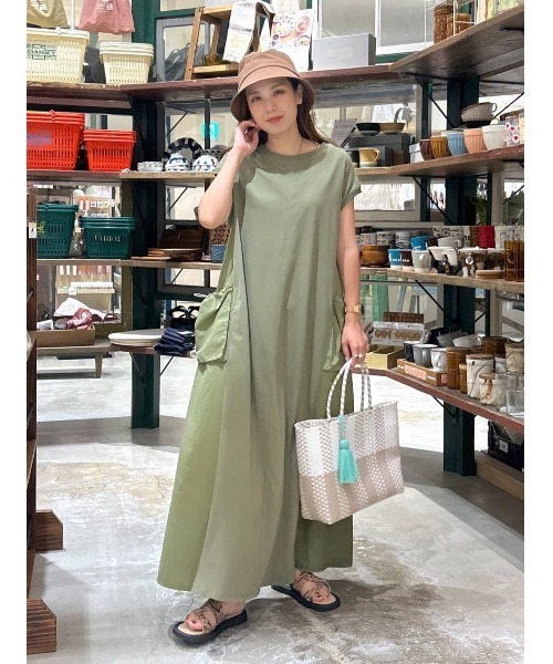 ナゴンスタンス ワンピース・ポケット付き・ナイロン nagonstans 【2023pre-spring/定価4.2万】ナゴンスタンス
