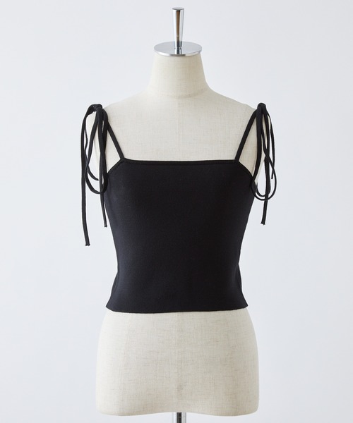 one after another NICE CLAUP（ワンアフターアナザーナイスクラップ）の「リボンニットキャミビスチェ（キャミソール・レディース・ライトブルー/ブラック/アイボリー/レッド・FREE）」の15枚目の写真