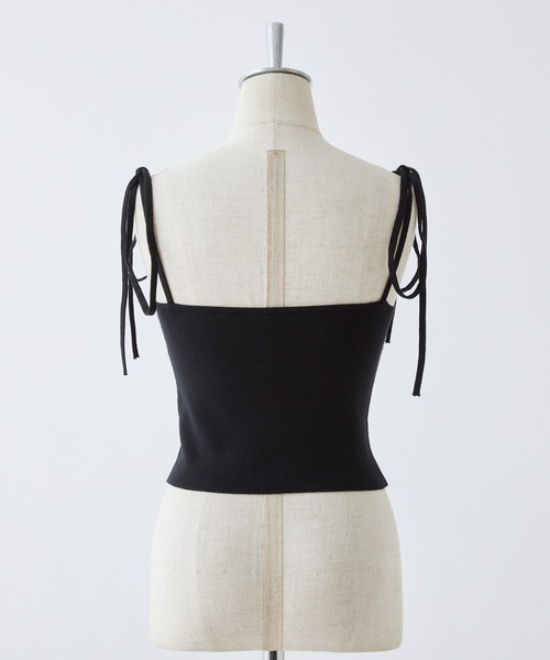 one after another NICE CLAUP（ワンアフターアナザーナイスクラップ）の「リボンニットキャミビスチェ（キャミソール・レディース・ライトブルー/ブラック/アイボリー/レッド・FREE）」の19枚目の写真