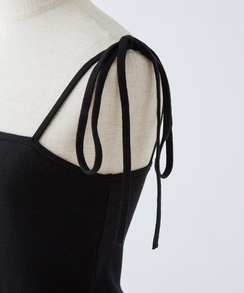 one after another NICE CLAUP（ワンアフターアナザーナイスクラップ）の「リボンニットキャミビスチェ（キャミソール・レディース・ライトブルー/ブラック/アイボリー/レッド・FREE）」の18枚目の写真