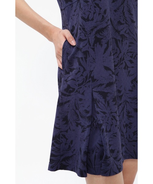 【PEARLY GATES】市松カノコ スリーブレス ポロワンピース ＜ボタニカル柄＞