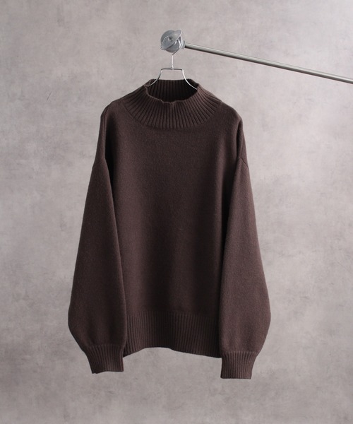 welise（ウェライズ）の「【welise/ウェライズ】【アンチピリング/形状維持/ウォッシャブル/イージーケア】サイドスリット オーバーサイズハイネックニット（ニット/セーター・メンズ・ワイン/チャコールグレー/ダークブラウン/ライトグレー/アイボリー/ベージュ系・S/XL/M/L）」の4枚目の写真