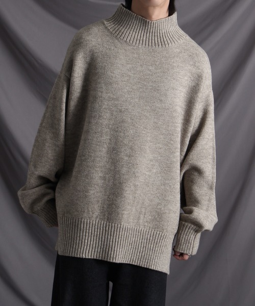 welise（ウェライズ）の「【welise/ウェライズ】【アンチピリング/形状維持/ウォッシャブル/イージーケア】サイドスリット オーバーサイズハイネックニット（ニット/セーター・メンズ・ワイン/チャコールグレー/ダークブラウン/ライトグレー/アイボリー/ベージュ系・S/XL/M/L）」の22枚目の写真