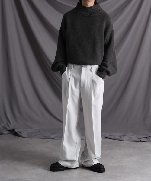 welise（ウェライズ）の「【welise/ウェライズ】【アンチピリング/形状維持/ウォッシャブル/イージーケア】サイドスリット オーバーサイズハイネックニット（ニット/セーター・メンズ・ワイン/チャコールグレー/ダークブラウン/ライトグレー/アイボリー/ベージュ系・S/XL/M/L）」の18枚目の写真