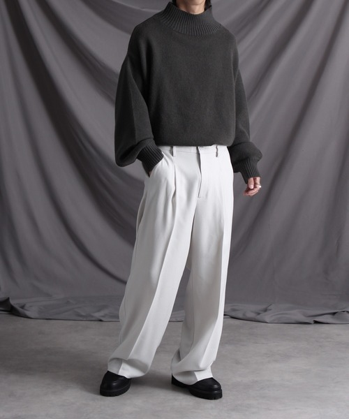 welise（ウェライズ）の「【welise/ウェライズ】【アンチピリング/形状維持/ウォッシャブル/イージーケア】サイドスリット オーバーサイズハイネックニット（ニット/セーター・メンズ・ワイン/チャコールグレー/ダークブラウン/ライトグレー/アイボリー/ベージュ系・S/XL/M/L）」の19枚目の写真