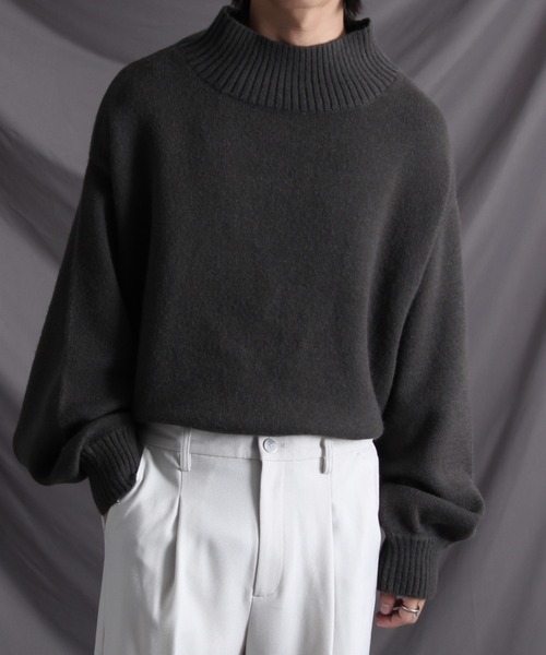 welise（ウェライズ）の「【welise/ウェライズ】【アンチピリング/形状維持/ウォッシャブル/イージーケア】サイドスリット オーバーサイズハイネックニット（ニット/セーター・メンズ・ワイン/チャコールグレー/ダークブラウン/ライトグレー/アイボリー/ベージュ系・S/XL/M/L）」の17枚目の写真