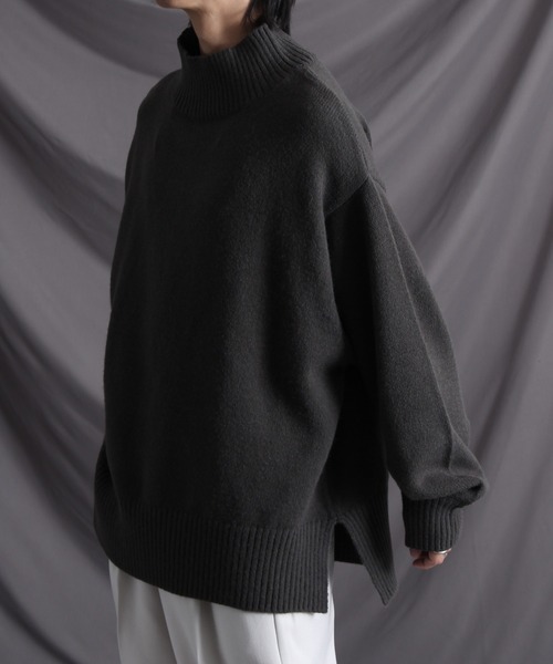 welise（ウェライズ）の「【welise/ウェライズ】【アンチピリング/形状維持/ウォッシャブル/イージーケア】サイドスリット オーバーサイズハイネックニット（ニット/セーター・メンズ・ワイン/チャコールグレー/ダークブラウン/ライトグレー/アイボリー/ベージュ系・S/XL/M/L）」の15枚目の写真