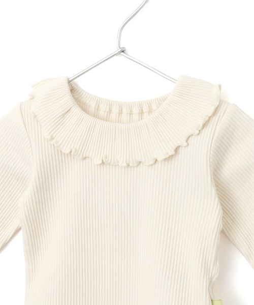 MAKE YOUR DAY（メイクユアデイ）の「無地リブフリル衿ロンパス（ロンパース・キッズ・アイボリー/ピンク/グレー/イエロー・80/70）」の13枚目の写真