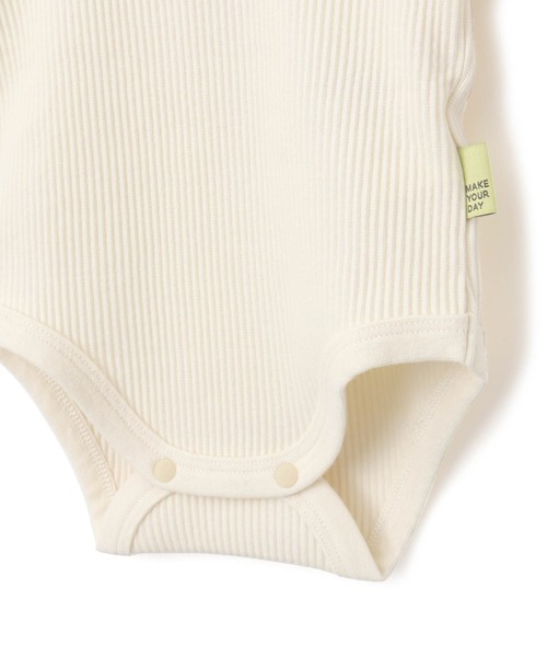 MAKE YOUR DAY（メイクユアデイ）の「無地リブフリル衿ロンパス（ロンパース・キッズ・アイボリー/ピンク/グレー/イエロー・80/70）」の14枚目の写真