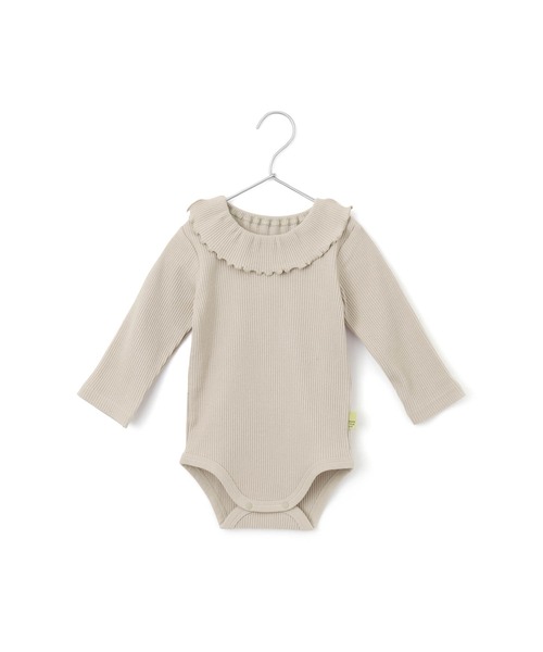 MAKE YOUR DAY（メイクユアデイ）の「無地リブフリル衿ロンパス（ロンパース・キッズ・アイボリー/ピンク/グレー/イエロー・80/70）」の19枚目の写真