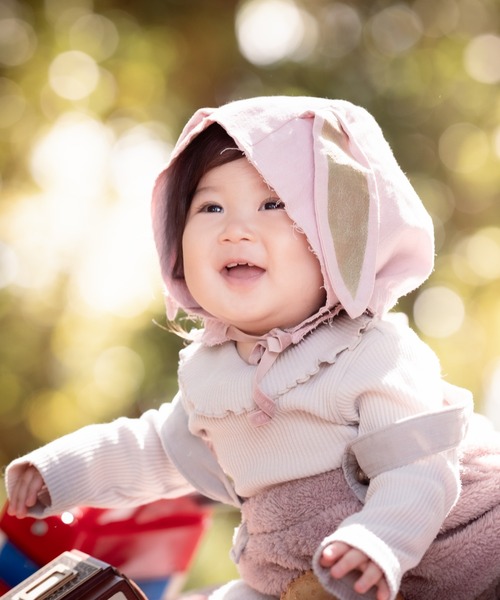 MAKE YOUR DAY（メイクユアデイ）の「無地リブフリル衿ロンパス（ロンパース・キッズ・アイボリー/ピンク/グレー/イエロー・80/70）」の18枚目の写真