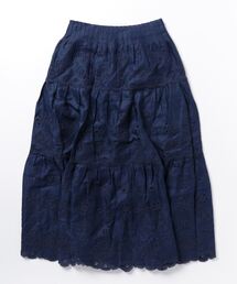 ポロラルフローレン 3ティアードスカート 42900円 リネン100% 刺繍