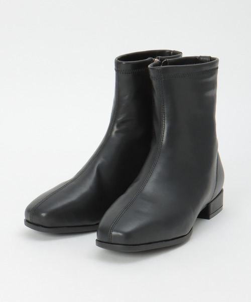 GOKU楽 あったかストレッチハーフブーツ（ブーツ）｜ikka（イッカ）